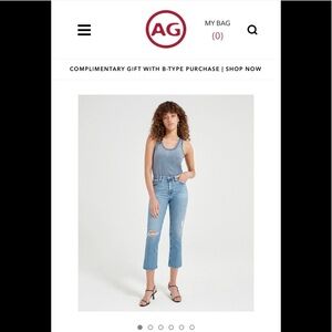 New AG Anthropologie Jodi Crop high rise flare 27